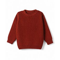 Babyhug Knit Full Sleeves  Pullover Sweater - Red