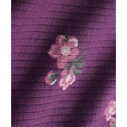 Babyhug Cotton Mix Knit Full Sleeves Floral Printed Thermal Inner Wear Set - Purple