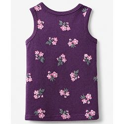 Babyhug Cotton Mix Knit Full Sleeves Thermal Inner Wear Set with Floral Print in Purple