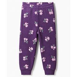 Babyhug Cotton Mix Knit Full Sleeves Thermal Inner Wear Set with Floral Print in Purple