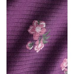 Babyhug Cotton Mix Knit Full Sleeves Thermal Inner Wear Set with Floral Print in Purple