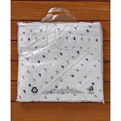 Babyhug Hooded Wrapper Bear Print - White & Blue