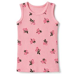 Babyhug Knit Full Sleeves Floral Printed Pullover Vest & Leggings Thermal Inner Wear Set - Pink