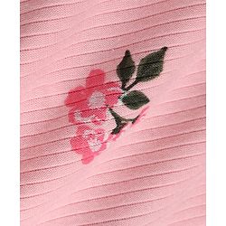 Babyhug Knit Full Sleeves Floral Printed Pullover Vest & Leggings Thermal Inner Wear Set - Pink