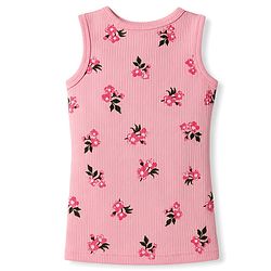 Babyhug Knit Full Sleeves Floral Printed Pullover Vest & Leggings Thermal Inner Wear Set - Pink