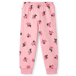 Babyhug Cotton Knit Full Sleeves Floral Printed Co-Ords Front Open Top & Leggings Thermal Inner Wear Set - Pink