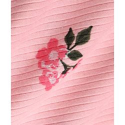 Babyhug Cotton Knit Full Sleeves Floral Printed Co-Ords Front Open Top & Leggings Thermal Inner Wear Set - Pink