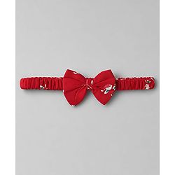 Babyhug Cotton Woven Frock, Bloomer and Headband with Half  Sleeves and Floral Print - Red
