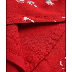 Babyhug Cotton Woven Frock, Bloomer and Headband with Half  Sleeves and Floral Print - Red