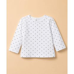 Babyhug Woven Frock With Full Sleeves Heart Printed Inner Tee - Grey