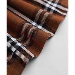 Babyhug Cotton Woven Frock with Full Sleeves and Checked Print in Brown