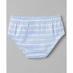 Babyhug 100% Cotton Single Jersey Knit Striped Antibacterial Briefs with Bear & Star Print Pack of 3 - White, Light Brown, Light Blue