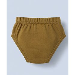 Babyhug 100% Cotton Single Jersey Knit Antibacterial Briefs with Stripes & Dinosaur Print Pack of 3 - Yellow White & Olive Green