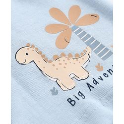 Babyhug 100% Cotton Single Jersey Knit Briefs with Striped & Dino Print Pack of 3 in Navy Blue & Cream