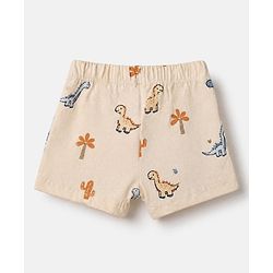 Babyhug 100% Cotton Single Jersey Knit Briefs with Striped & Dino Print Pack of 3 in Navy Blue & Cream