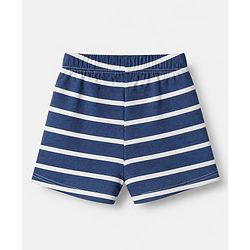 Babyhug 100% Cotton Single Jersey Knit Briefs with Striped & Dino Print Pack of 3 in Navy Blue & Cream
