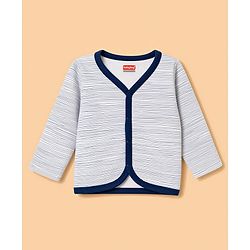 Babyhug 100% Cotton Knit Full Sleeves Striped & Printed Jhablas Pack of 3 - Navy Blue & White