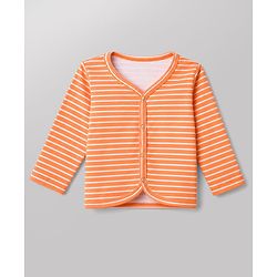Babyhug 100% Cotton Interlock Knit Full Sleeves Striped & Zebra Printed Jhablas Pack of 3 - White & Orange