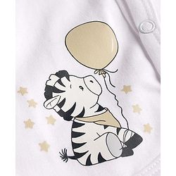 Babyhug 100% Cotton Interlock Knit Full Sleeves Striped & Zebra Printed Jhablas Pack of 3 - White & Orange