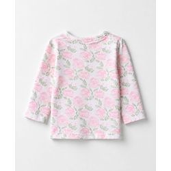 Babyhug 100% Cotton Knit Full Sleeves Floral Printed Jhablas Pack of 3 - Pink & White