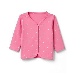 Babyhug 100% Cotton Interlock Knit Full Sleeves Front Open Jhablas With Polka Dot, Cloud & Floral Print Pack of 3 - Pink, Light Pink & White