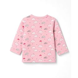 Babyhug 100% Cotton Interlock Knit Full Sleeves Front Open Jhablas With Polka Dot, Cloud & Floral Print Pack of 3 - Pink, Light Pink & White