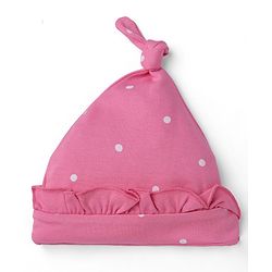 Babyhug 100% Cotton Interlock Knit Polka Dot Printed Cap Mittens & Booties Set Pink Diameter - 10 cm
