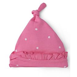 Babyhug 100% Cotton Interlock Knit Polka Dot Printed Cap Mittens & Booties Set Pink Diameter - 10 cm