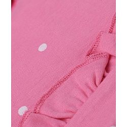 Babyhug 100% Cotton Interlock Knit Polka Dot Printed Cap Mittens & Booties Set Pink Diameter - 10 cm