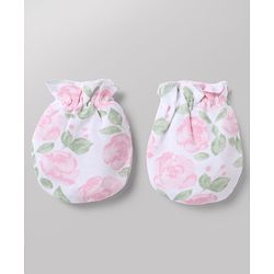 Babyhug 100% Cotton Interlock Knit Floral Printed Cap Mittens & Booties Set White - Diameter 11 Cm