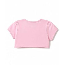 Babyhug Single Jersey Knit Frock and Shrug with Half Sleeves and Floral Print - Pink