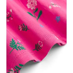 Babyhug Single Jersey Knit Frock and Shrug with Half Sleeves and Floral Print - Pink