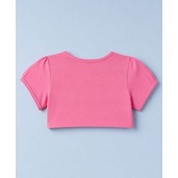 Babyhug Single Jersey Knit Frock & Half Sleeves Shrug with Butterfly Print - Pink