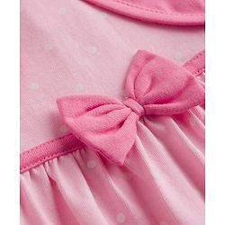 Babyhug Single Jersey Knit Frock & Half Sleeves Shrug with Butterfly Print - Pink