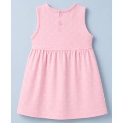 Babyhug Single Jersey Knit Frock & Half Sleeves Shrug with Butterfly Print - Pink