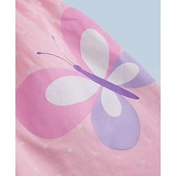 Babyhug Single Jersey Knit Frock & Half Sleeves Shrug with Butterfly Print - Pink