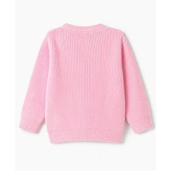 Babyhug Knit Full Sleeves Solid Colour Front Open Sweater - Maroon