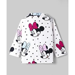 Babyhug Disney Single Jersey Knit Full Sleeves Shirt & Pyjama Co-ords Night Suit With Minnie Mouse Graphic - White