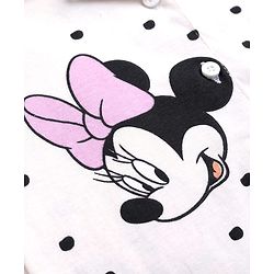 Babyhug Disney Single Jersey Knit Full Sleeves Shirt & Pyjama Co-ords Night Suit With Minnie Mouse Graphic - White