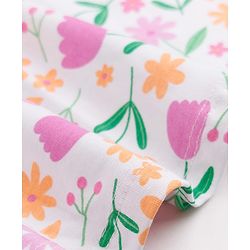 Babyhug Cotton Single Jersey Knit Half Sleeves Floral Printed Frock with Shrug - White