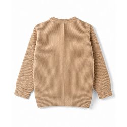 Babyhug Knit Full Sleeves Solid Colour Front Open Sweater - Maroon