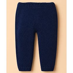 Babyhug Knit Full Sleeves Sweater and Pant Set with Stripes - Blue
