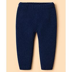 Babyhug Knit Full Sleeves Sweater and Pant Set with Stripes - Blue