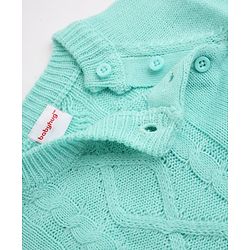 Babyhug Knit Full Raglan Sleeves Sweater & Pant Set with Cable Knit - Blue