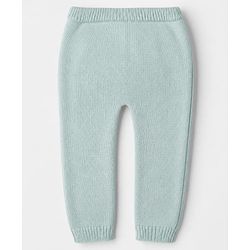 Babyhug Knit Full Sleeves Hooded Sweater & Pant Set with Cable Knit - Aqua Blue