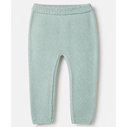 Babyhug Knit Full Sleeves Hooded Sweater & Pant Set with Cable Knit - Aqua Blue