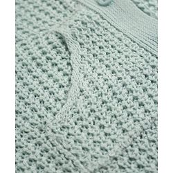 Babyhug Knit Full Sleeves Hooded Sweater & Pant Set with Cable Knit - Aqua Blue