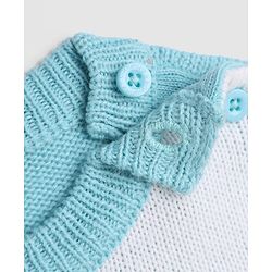 Babyhug Knit Full Sleeves Sweater & Pant Set with Argyle Embroidery - Blue