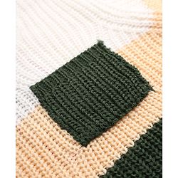Babyhug Knit Full Sleeves Sweater & Pant Set with Color Block - Green