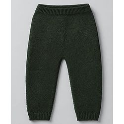 Babyhug Knit Full Sleeves Sweater & Pant Set with Color Block - Green